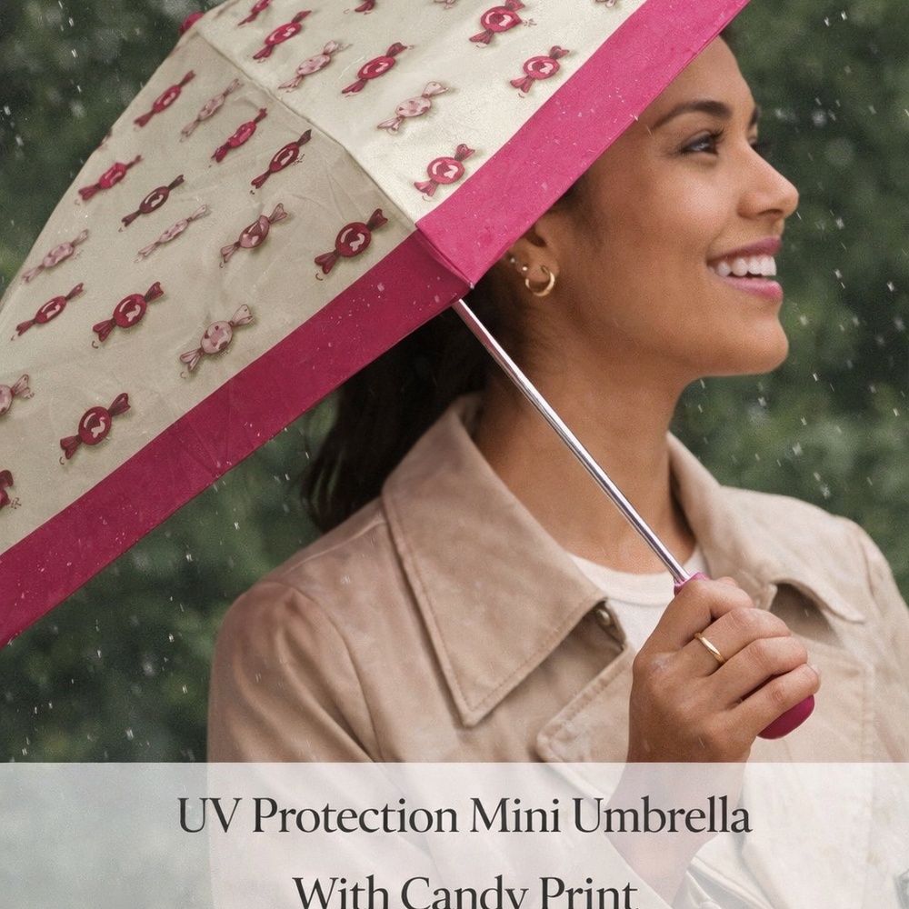 Coach Uv Protection Mini Umbrella With Candy Print